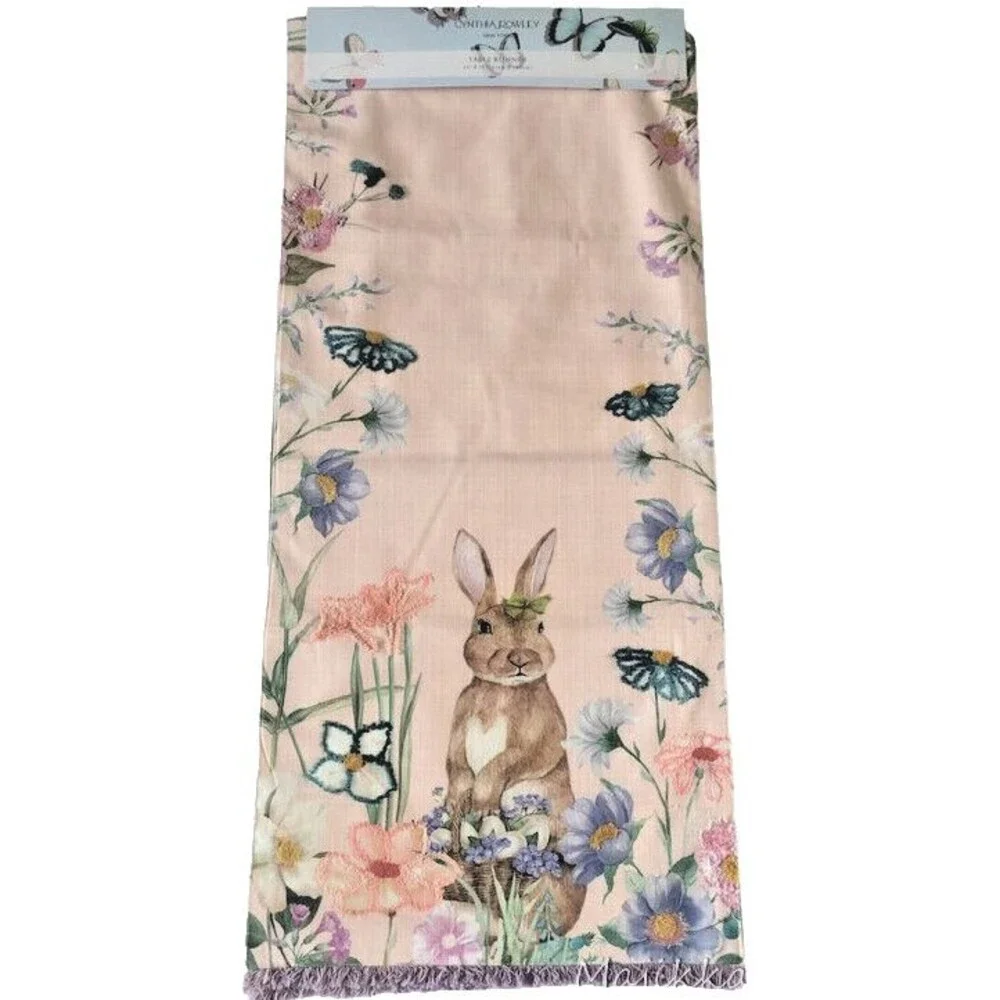 Cynthia Rowley Easter Embroidered Table Runner 16x72